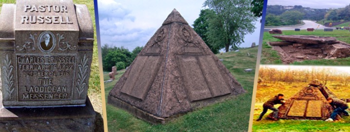Tumba Y Monumento Pirámide De Charles Taze Russell Cementerio De Allegheny Pennsylvania